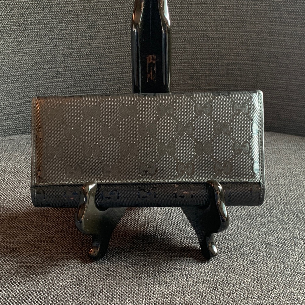 🖤🩶Gucci Black Imprime Leather Wall🖤🩶